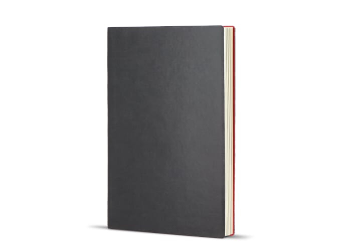 Bloc-notes publicitaire format A5 couverture souple Yuzu noir / Rouge
